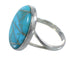 Southwestern Turquoise Inlay And Genuine Sterling Silver Ring Size 8-1/4 WX59072